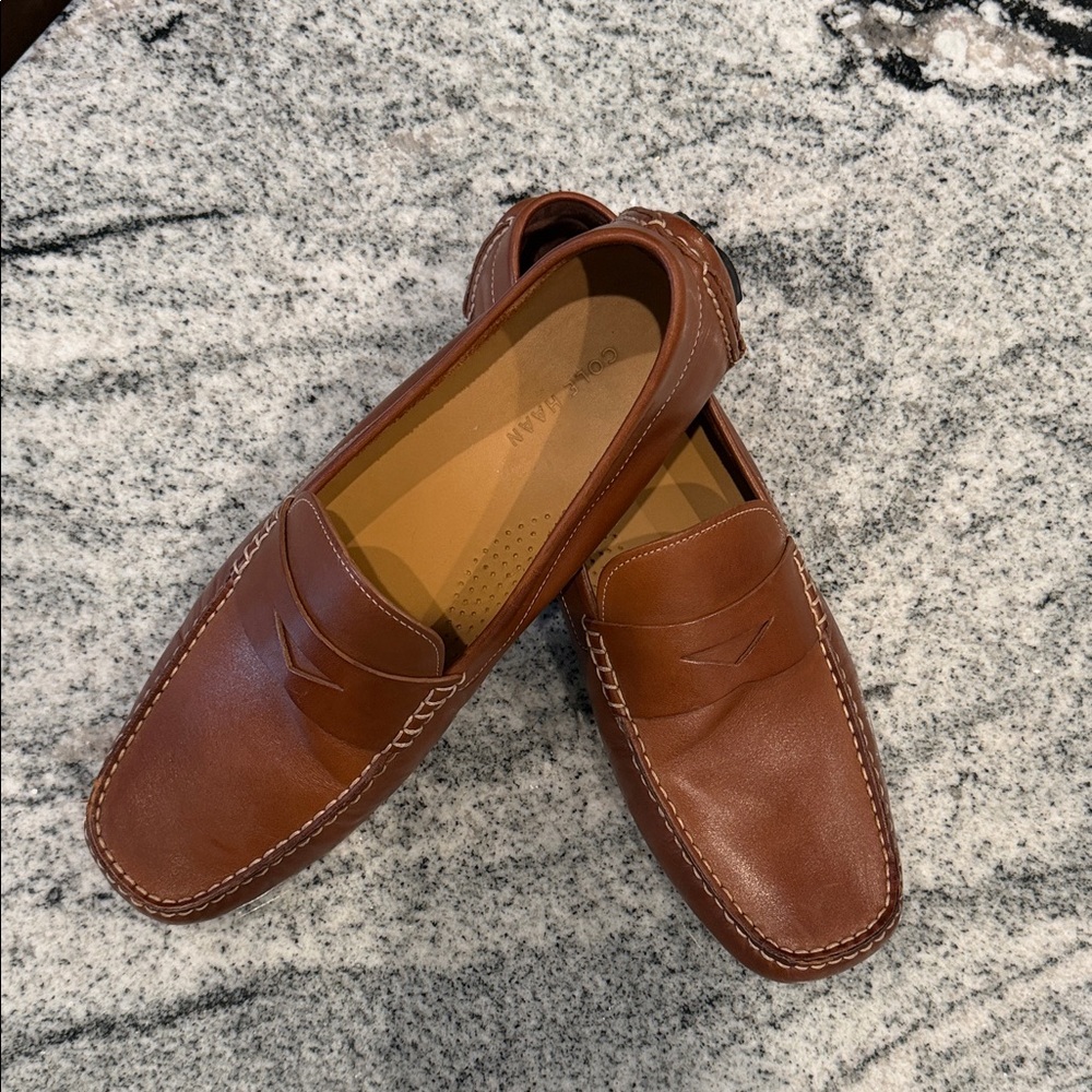 Cole Haan Men's Chestnut Brown Leather Penny Loafers